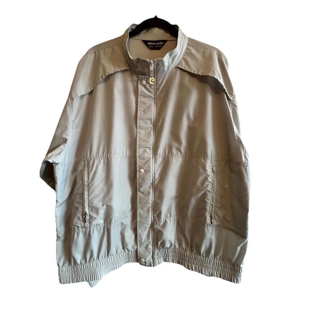 Vintage Pierre Cardin Jacket XL | Mens Lt Grey Lightweight Classic Zip Up Coat
